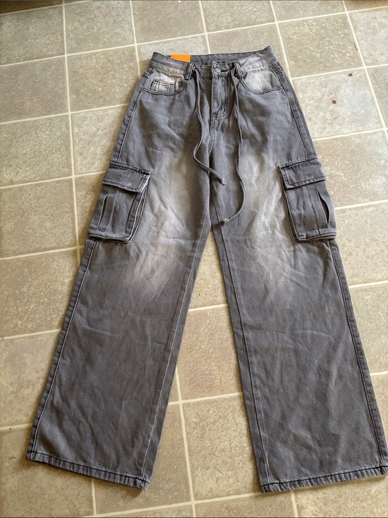 by corea Denim - By Corea Washed Gray Cargo Boyfriend Jeans I think it’s a size S